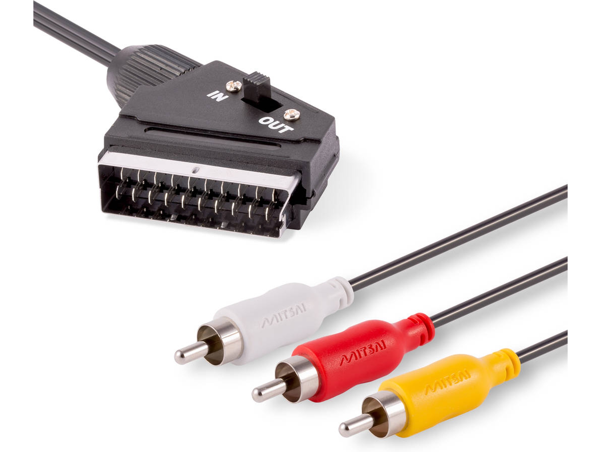 Cable Vídeo MITSAI 3 RCA - Scart (M-M) 1,5M