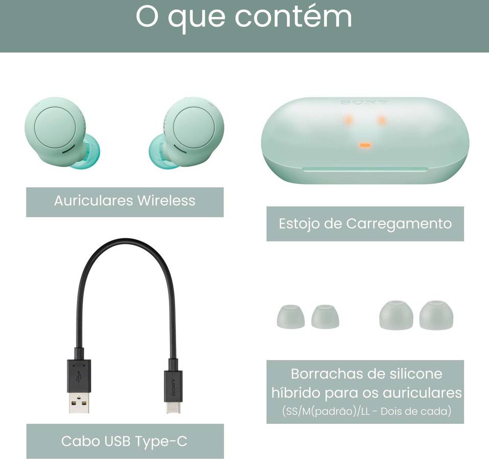 Auriculares Bluetooth True Wireless SONY Wfc500G (In Ear - Micrófono - Verde)