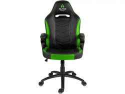 Silla Gaming ALPHA GAMER Kappa (Hasta 150 kg - Elevador a Gas Clase 4 - Negro y Verde)