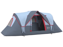 Tienda de campaña OUTSUNNY (450x215x180 cm - Azul - Poliéster - 6 personas)