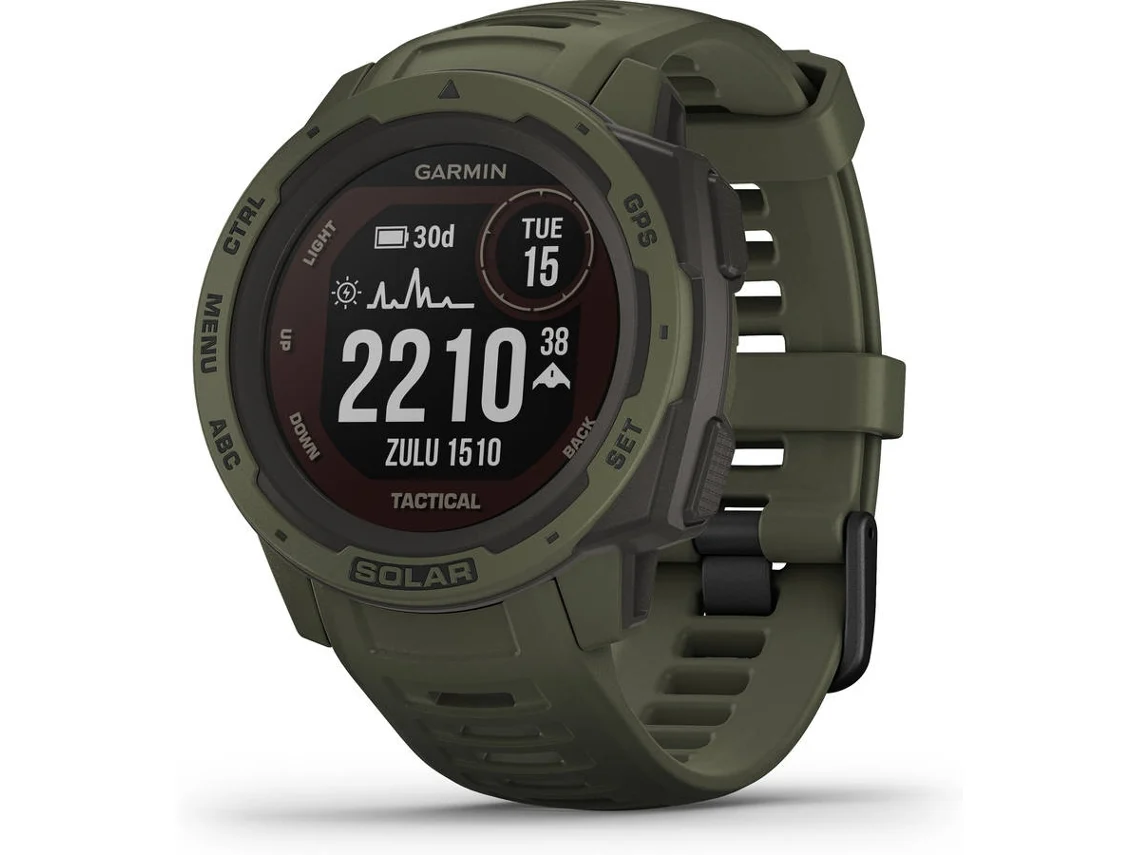 Reloj Deportivo GARMIN Instinct Solar (Bluetooth - Hasta 54 días de autonomía con energía solar - Verde)