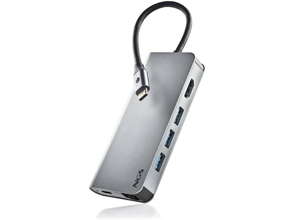 Hub NGS 8 Puertas Wonder Dock 8 (Gris)