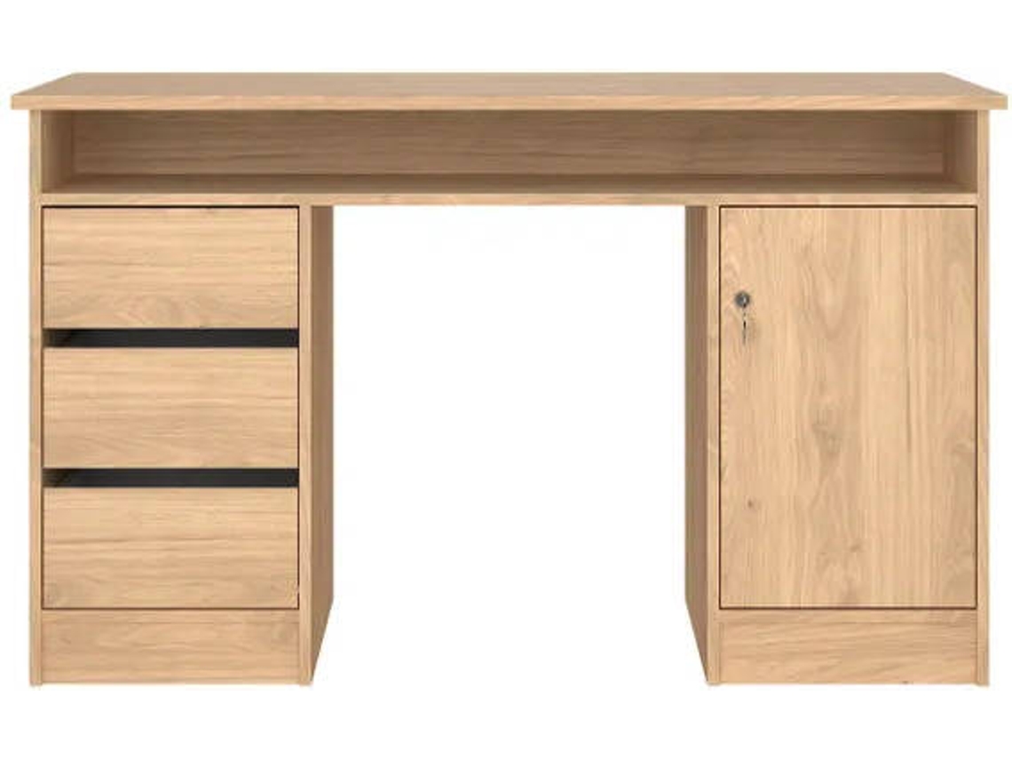 Escritorio TVILUM Function Plus 3 Cajones y 1 Puerta (126 x 55 x 75.6 cm - Roble)