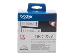 Consumible Original Brother DK22251 Cinta continua de papel térmico con impresión a negro y rojo (blanca)