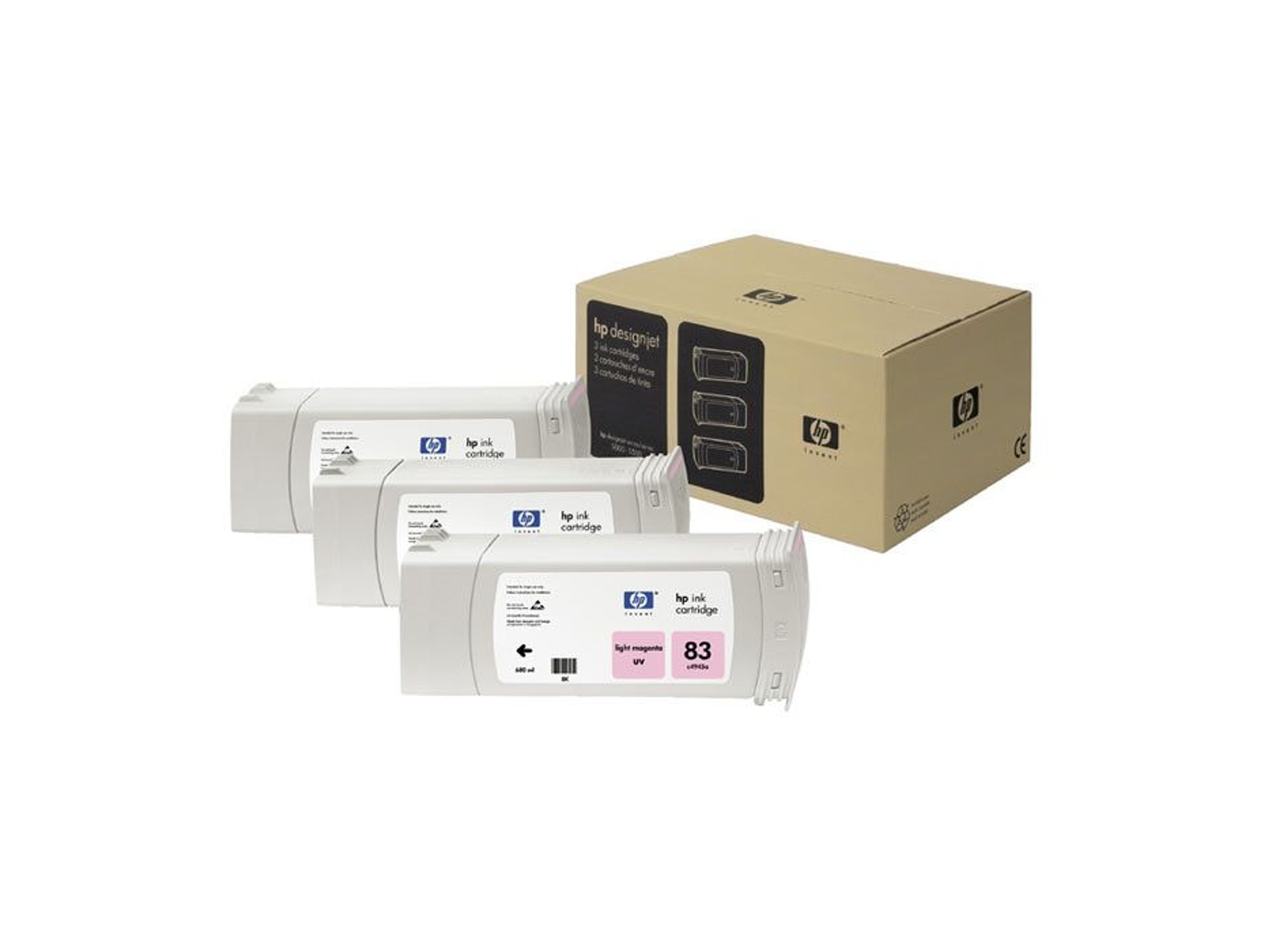 Pack 3 Cartuchos de Tinta Original HP 83 C5077A Magenta Claro