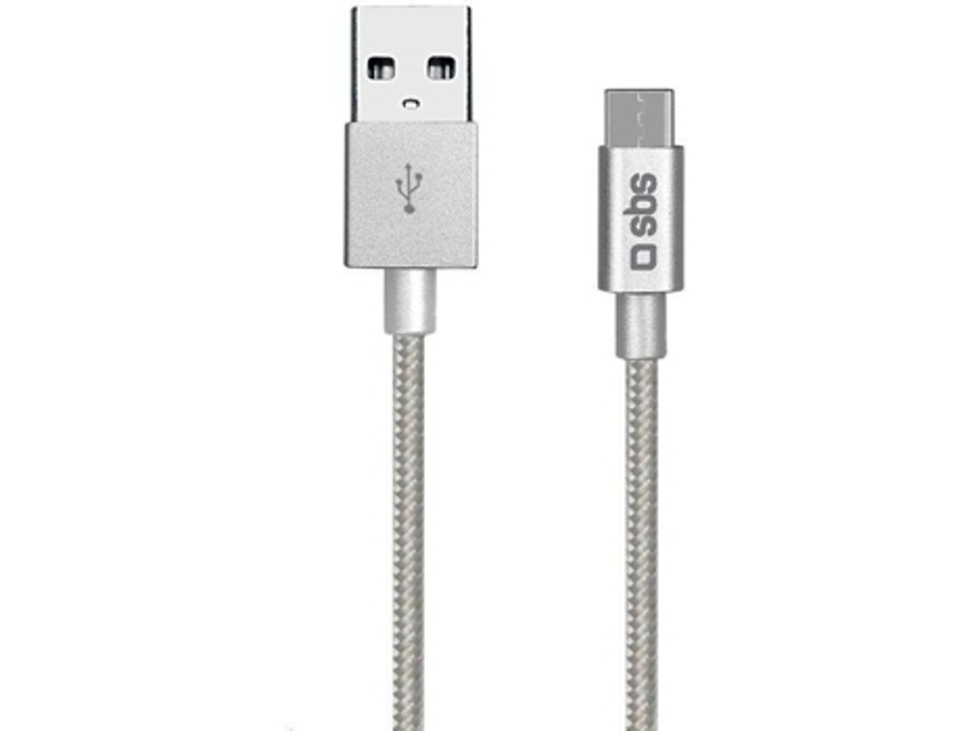 Cable SBS Metal (USB - USB-C - 1.5 m - Plateado)