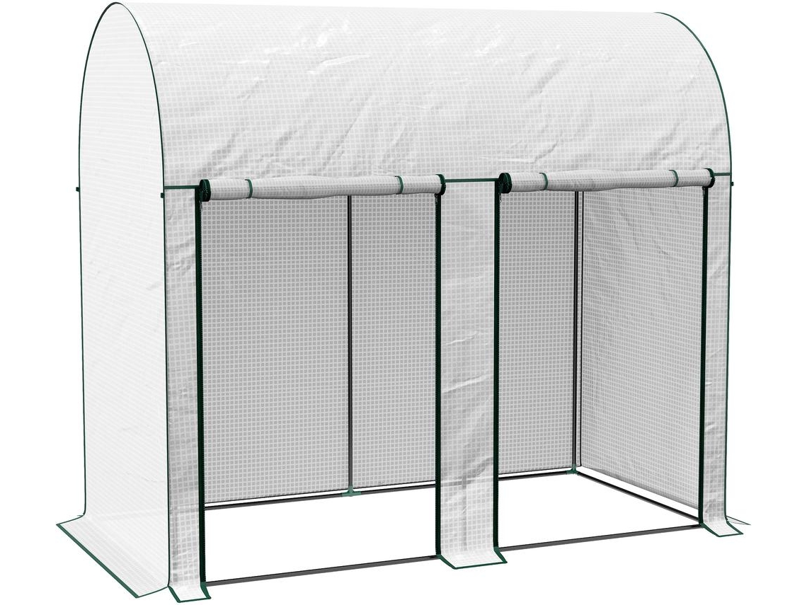 Estufa de Exterior Acero y Polietileno Color Blanco 200X100X178 Cm OUTSUNNY