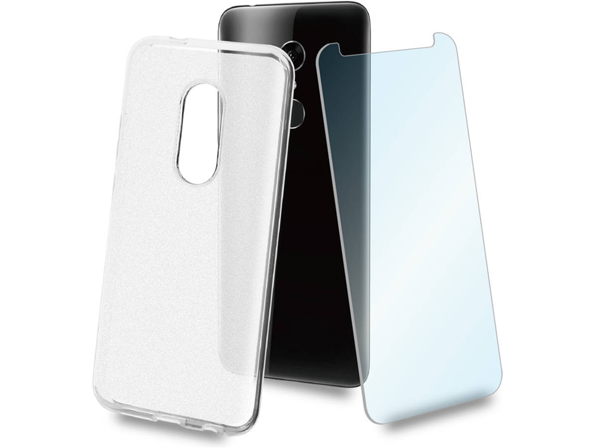 Carcasa y protector de pantalla MUVIT Crystal Alcatel 3 Transparente