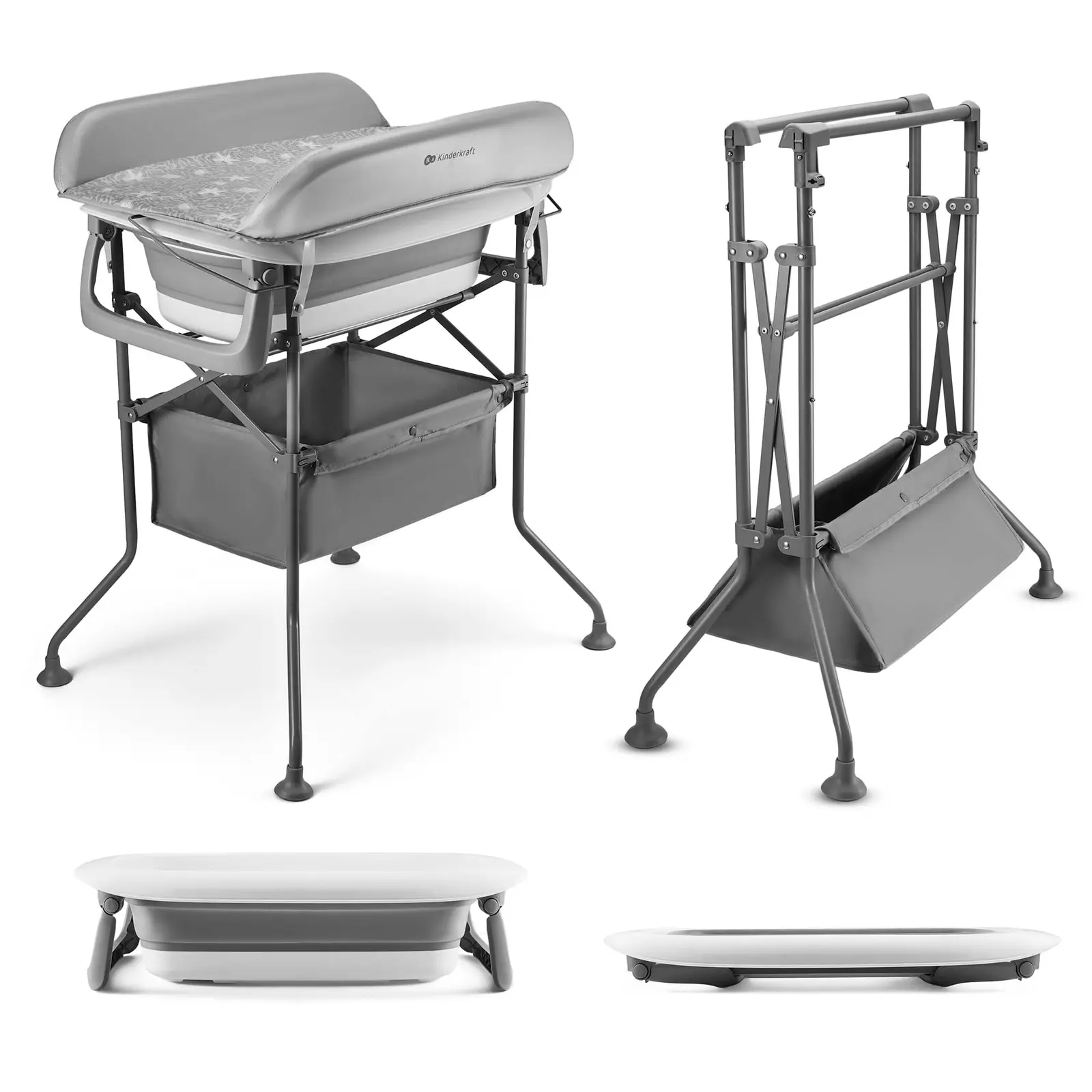 Bañera Con Cambiador Kinderkraft Bubbly (gris)
