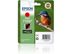 Cartucho de tinta original EPSON, T1597, Martín pescador, 17 ml, Rojo, C13T15974010