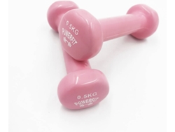 Mancuernas POWERFIT Extremo Plano Rosa (0,5 Kg)