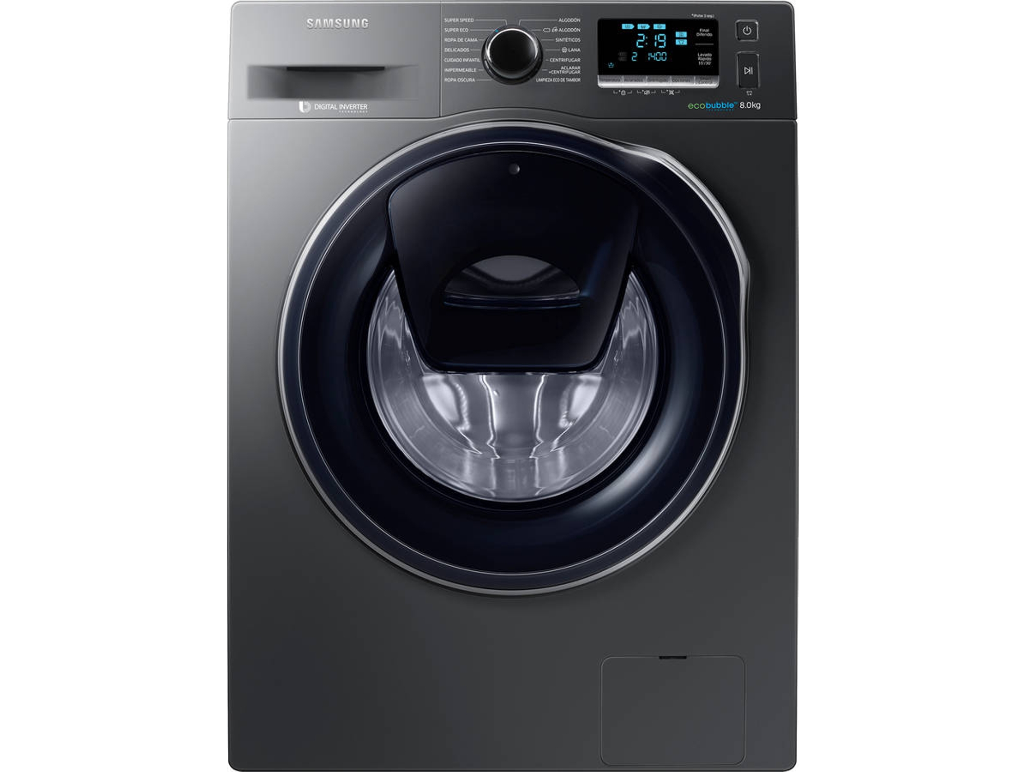 Lavadora SAMSUNG Addwash WW80K6414QX (Reacondicionado Grado A - 8 kg - 1400 rpm - Negro)