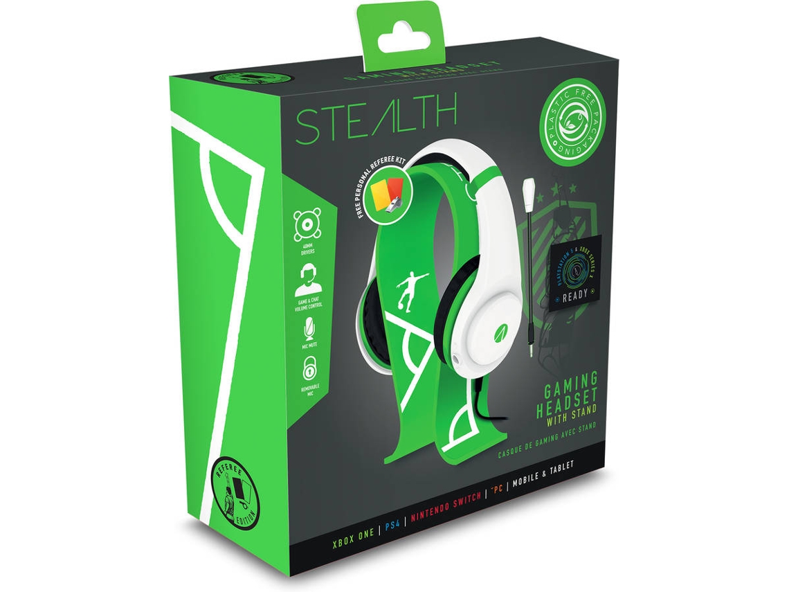 Auriculares Gaming STEALTH Football Edition (On Ear - Microfono - Blanco)