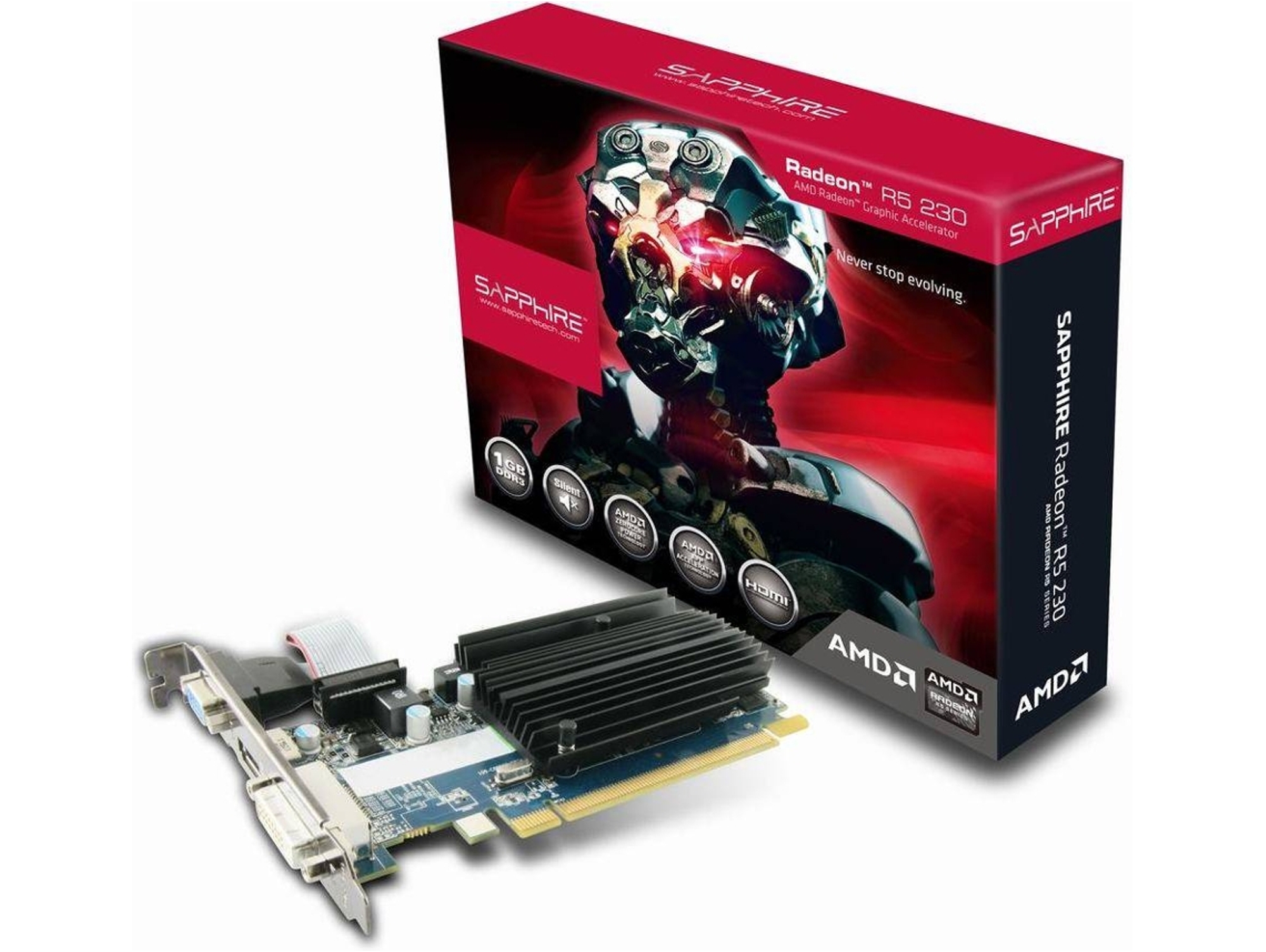 Tarjeta Gráfica AMD SHAPPHIRE Radeon R5 230 1GB DDR3