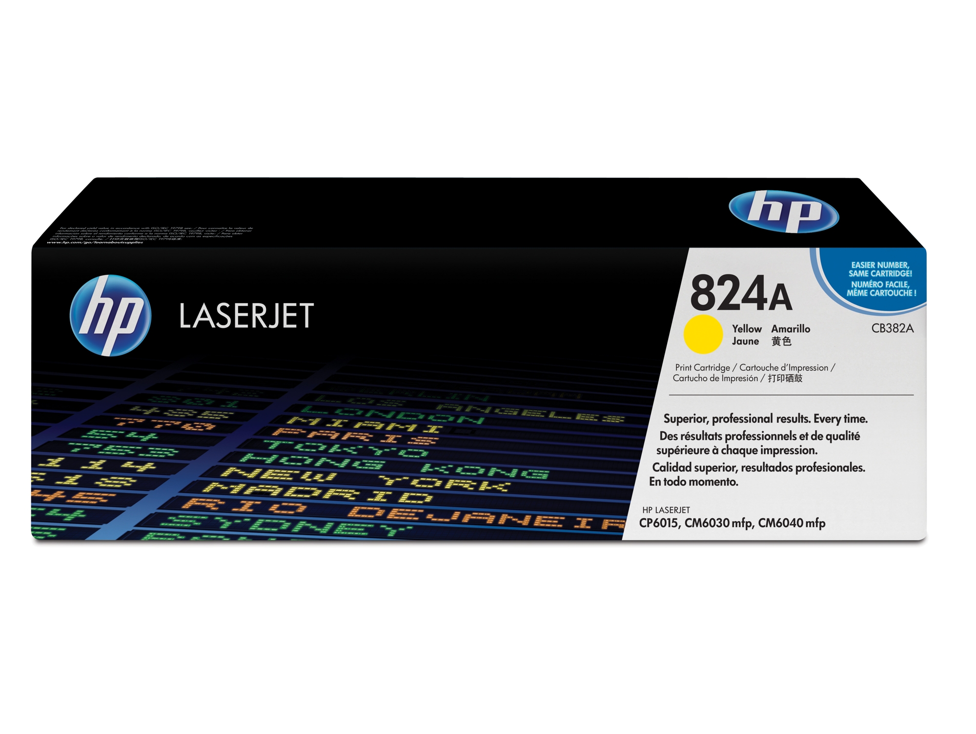 Cartucho de tóner original LaserJet HP 824A amarillo para Laserjet CP6015, CM6030mfp y CM6040mfp