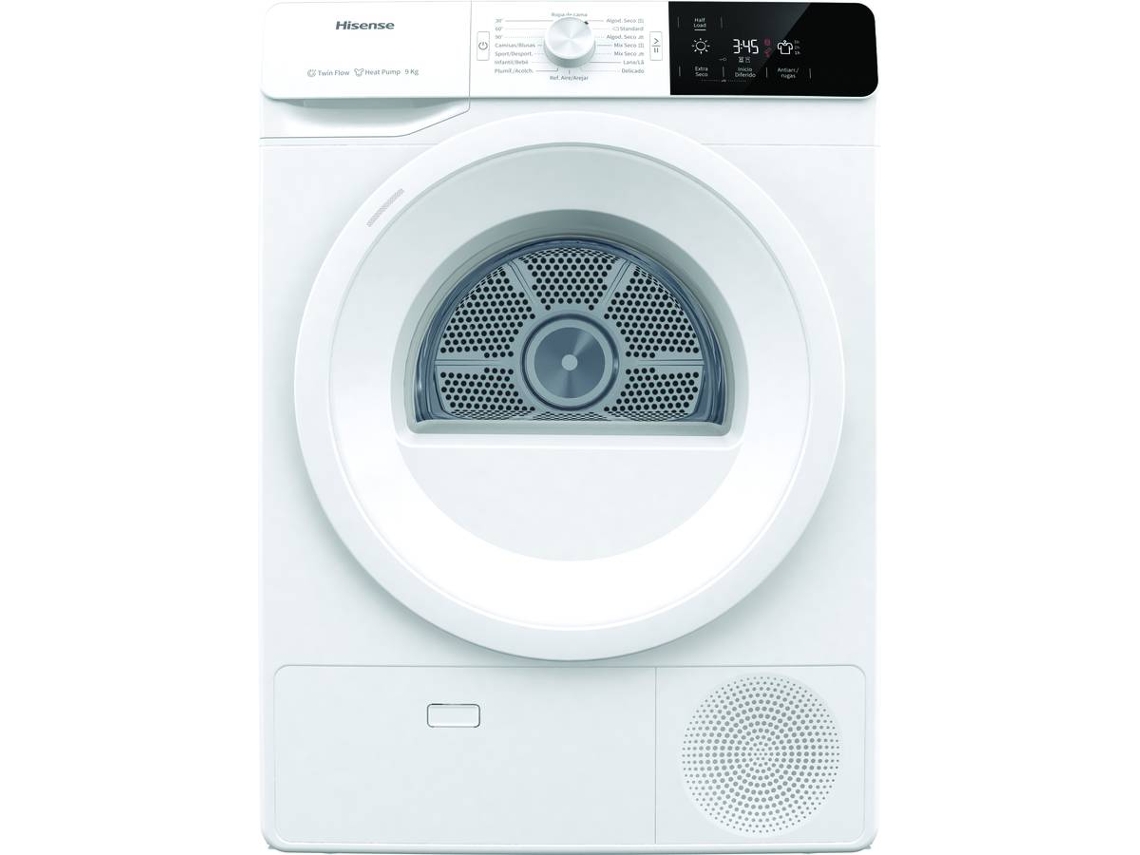 Secadora HISENSE DHGE901 (9 kg - Bomba de Calor - Blanco)
