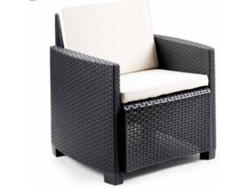 Conjunto de 2 Sillones IPAE-PROGARDEN Sicilia con Cojín Gris (73x67x77 cm)