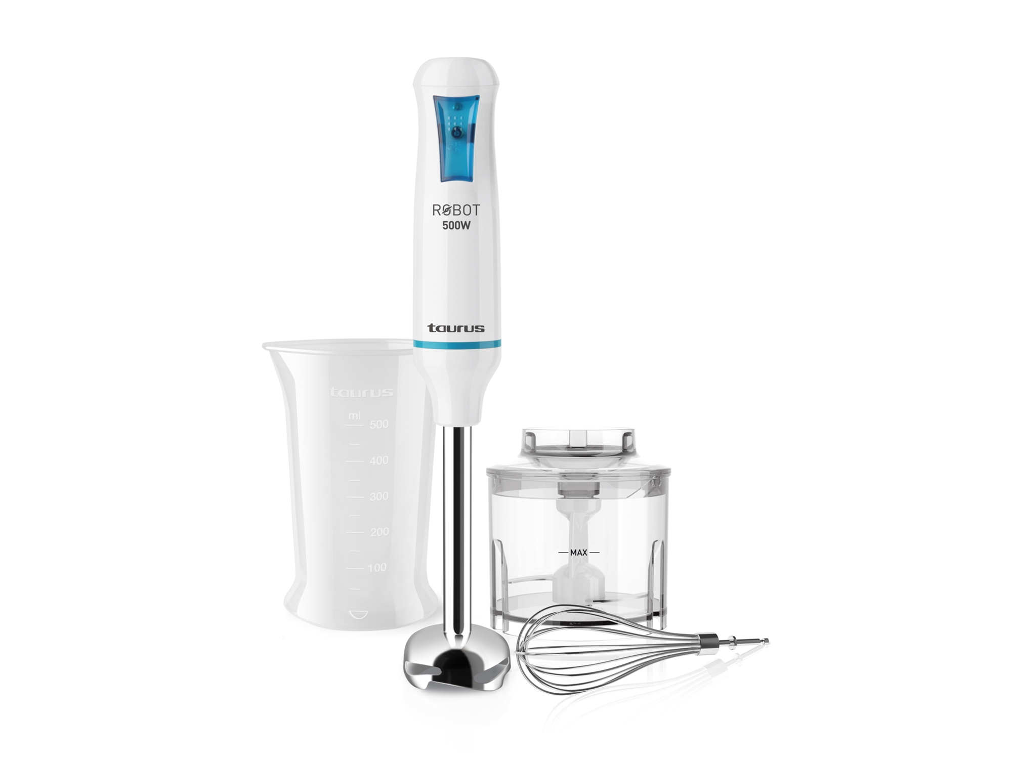 Batidora de Mano + Accesorios TAURUS Robot 500 Plus (500 W - Blanco)
