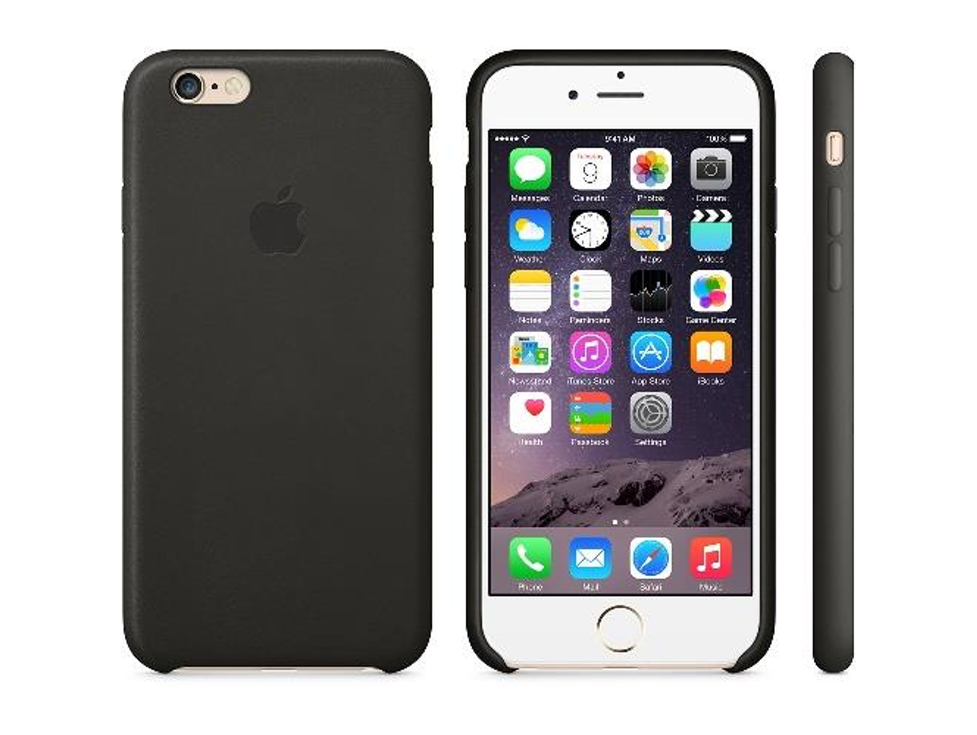 Carcasa APPLE Leather iPhone 6, 6s negro