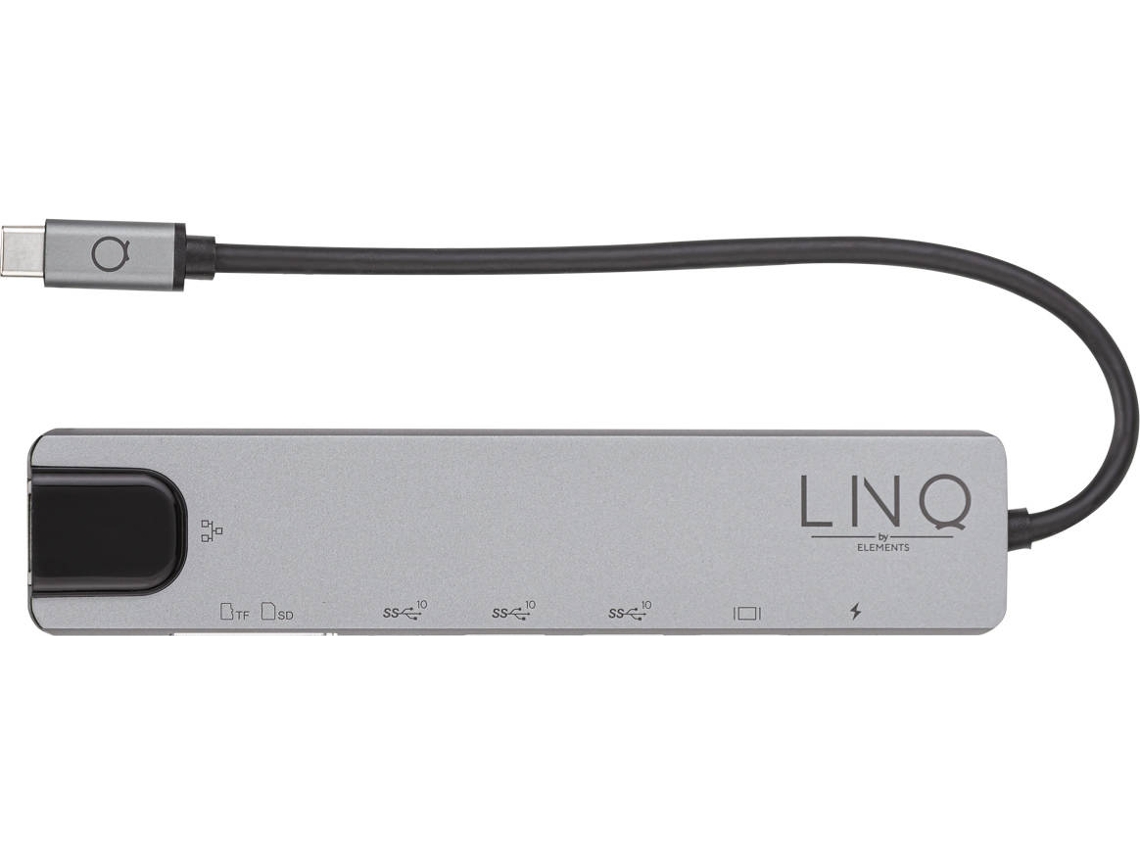 LINQ LQ48010 Hub (USB-C - 8 puertos - Gris)