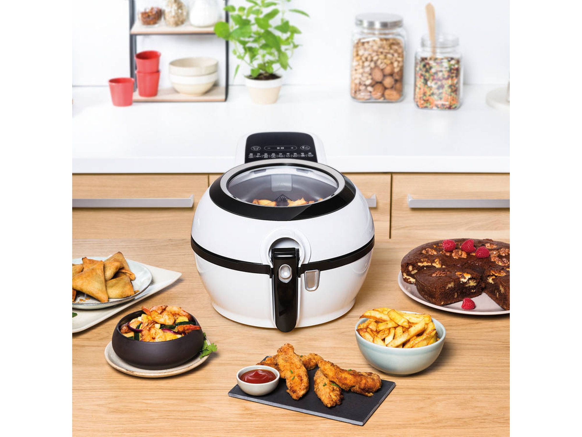 Tefal ActiFry Genius Snacking – Friggitrice Ad Aria Calda Da 1,2 Kg, 9 Programmi Automatici, Tecnologia Dual Motion, Bianca