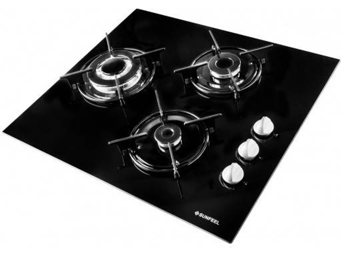 Placa de Gas SUNFEEL ECG4331 Cristal (Gas Butano-Propano - 59 cm - Negro )