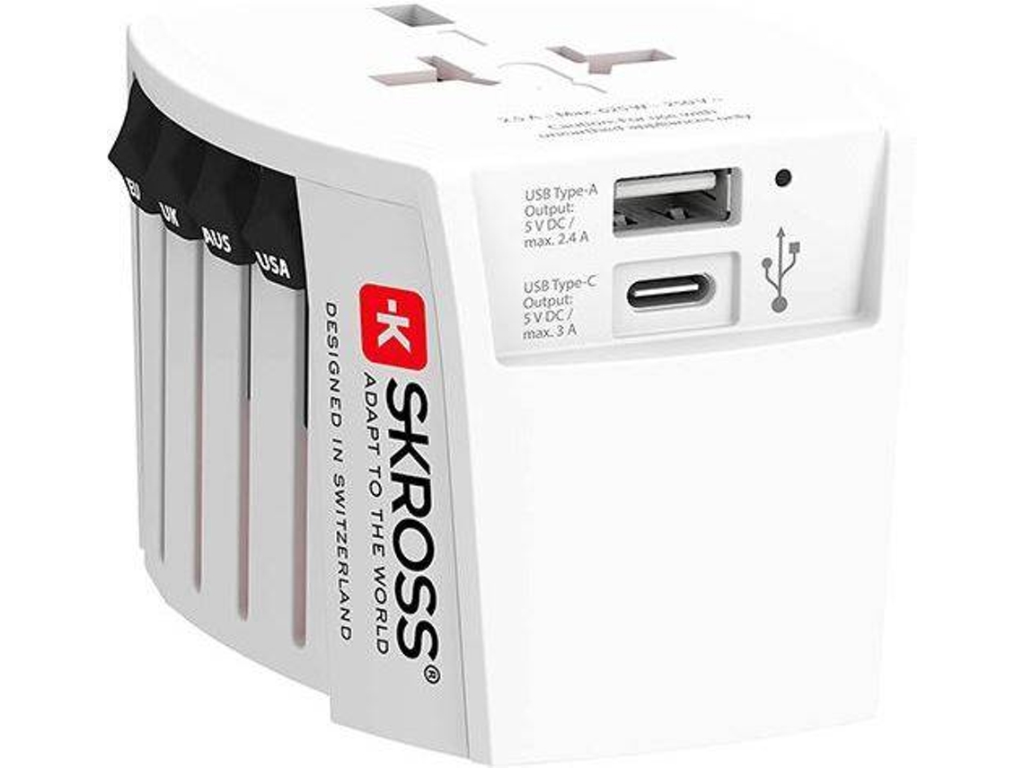 Adaptador de viaje SKROSS MUV (USB - Blanco)