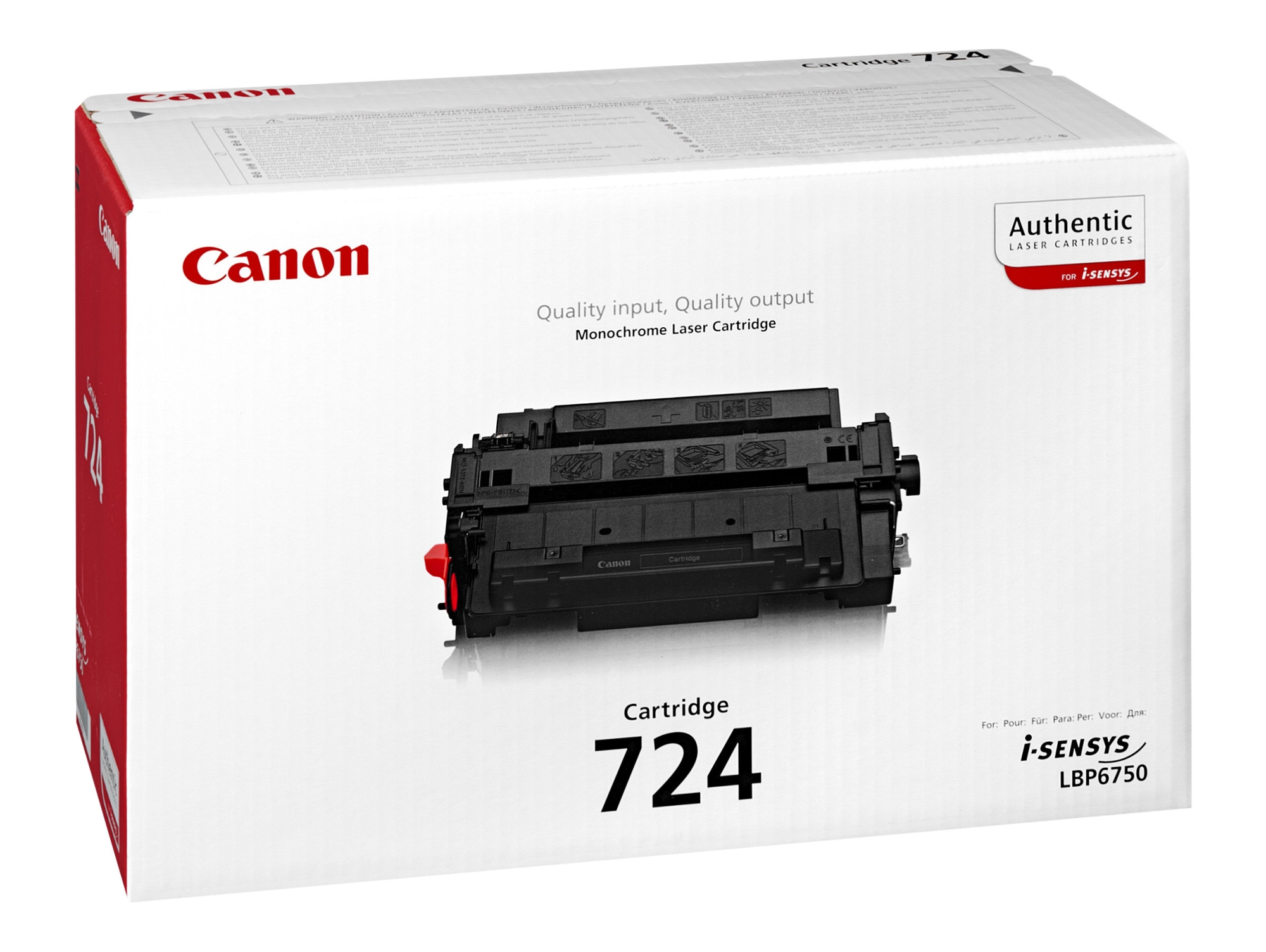 Cartucho de tóner Original CANON CRG-724H 6000Pág Negro