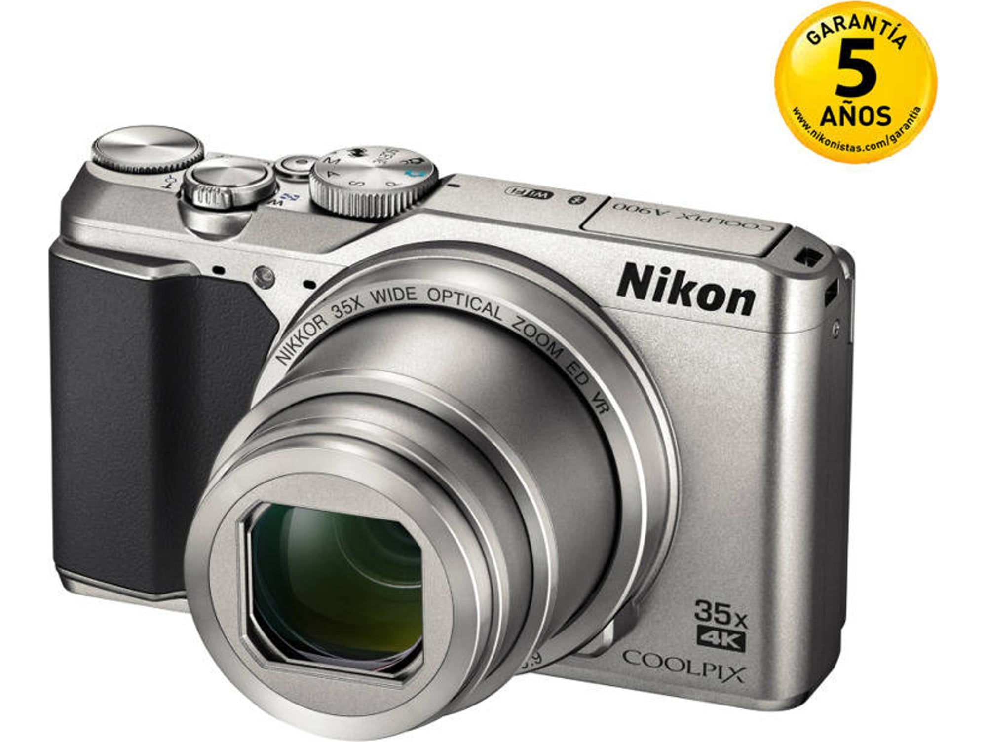 Cámara Compacta NIKON Coolpix A900 (Plata - 20.3 MP - ISO: 80 a