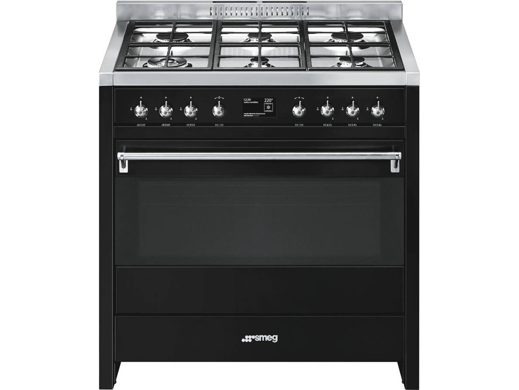 Cocina SMEG Clásica A1BL-9 (115 L - Gas Natural - Negro)
