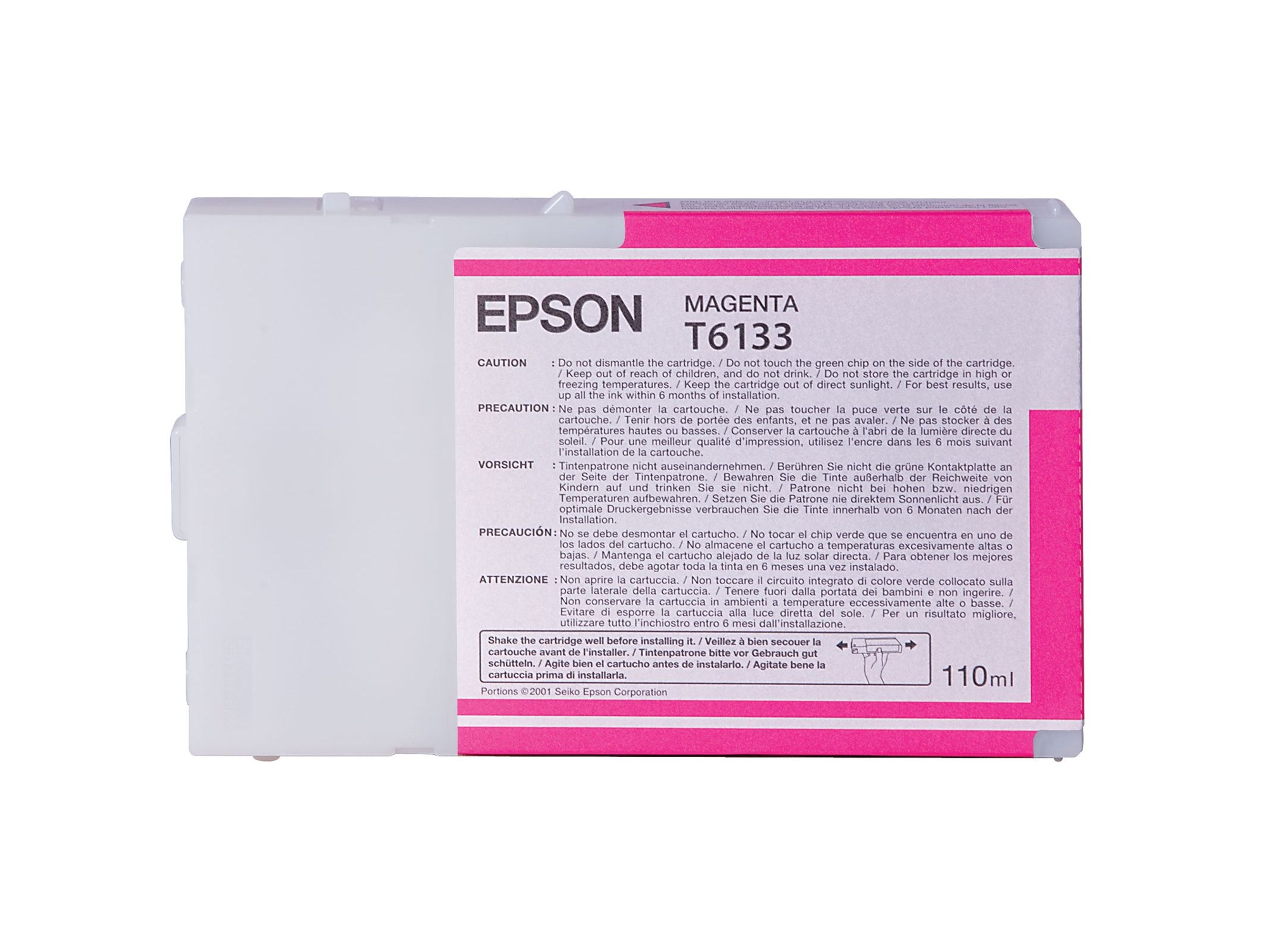 Cartucho de tinta original EPSON, T6133 110 ml, Magenta, C13T613300