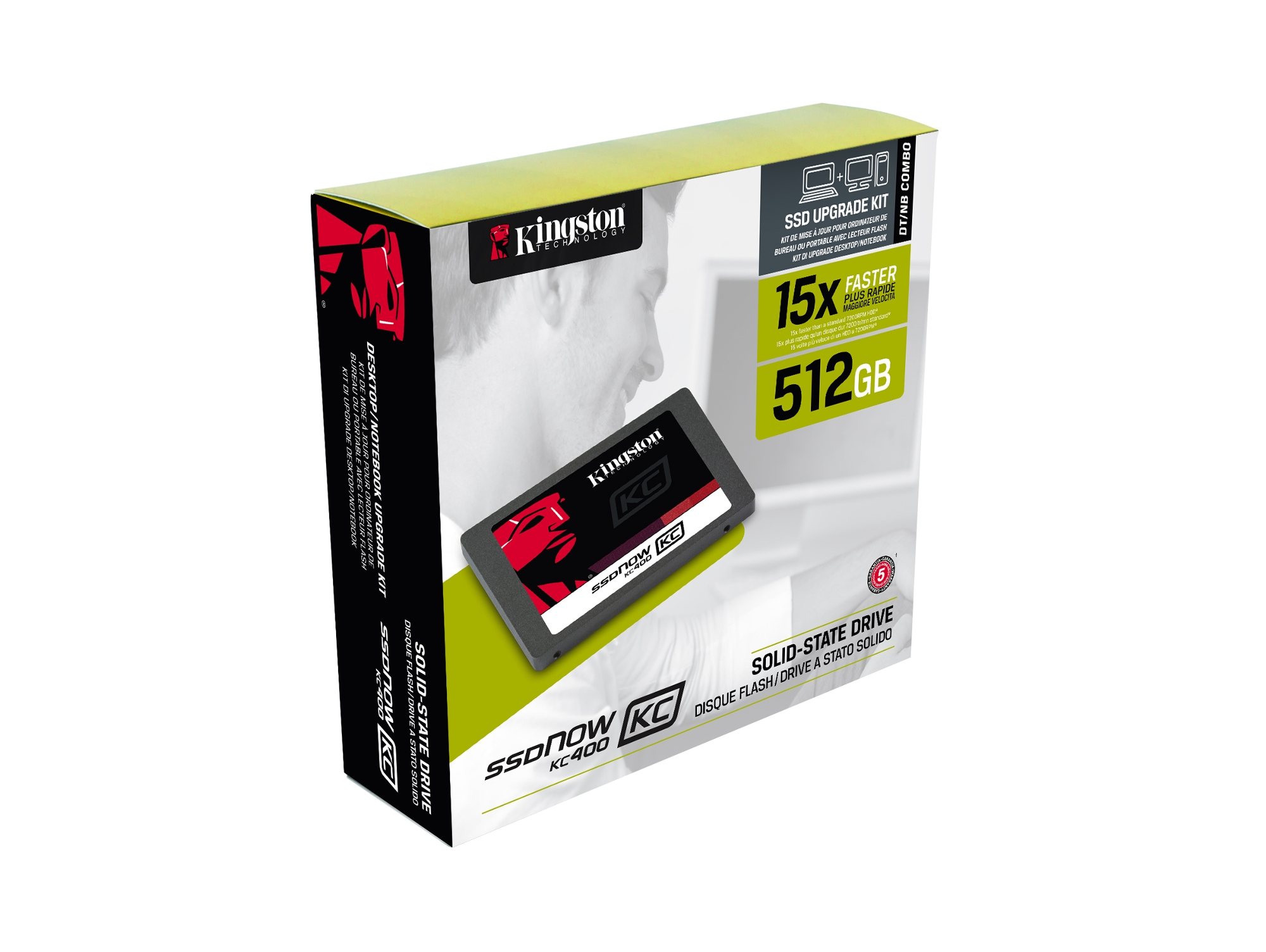 Disco SSD Interno KINGSTON KC400 Bundle Kit (512 GB - SATA - 550 MB/s)