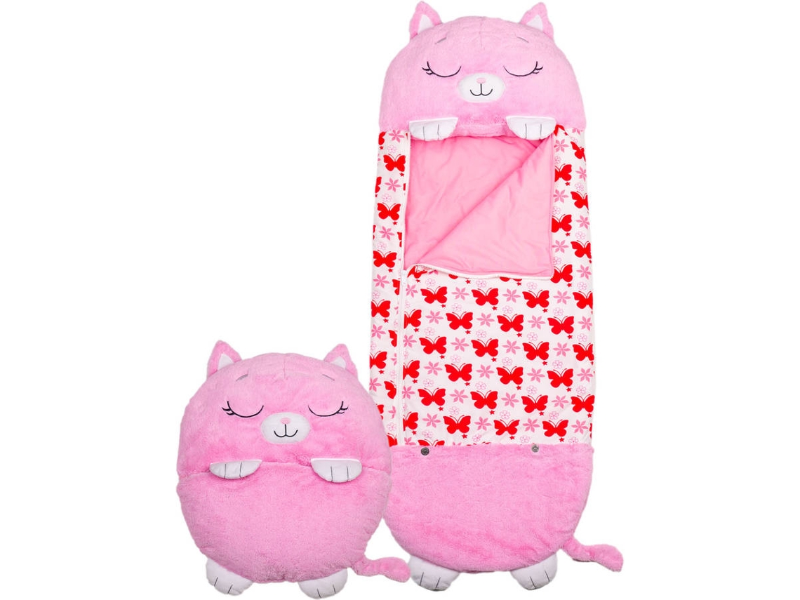 Peluche Saco de Dormir DORMI LOCOS Gato Rosa (70x11x170cm)
