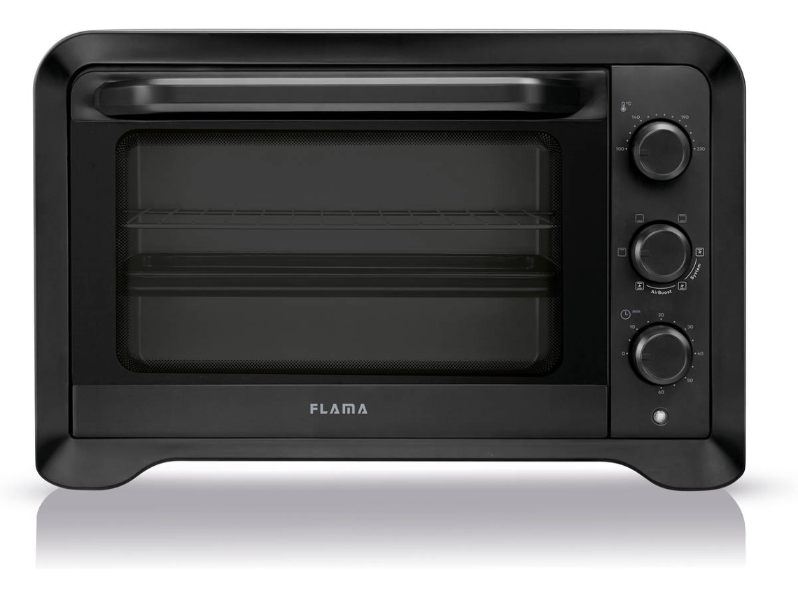 Mini Horno FLAMA 1538FL (45 L - Ventilado - Negro) | Worten Canarias