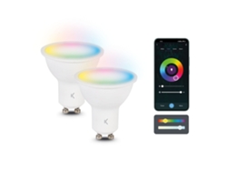 Bombillas Inteligentes Smartled Gu10 Ksix, 5,5w Equiv 35w, Pack 2, 400 Lm, App Compatible Alexa, Google Home Y Siri, Rgb + Cct