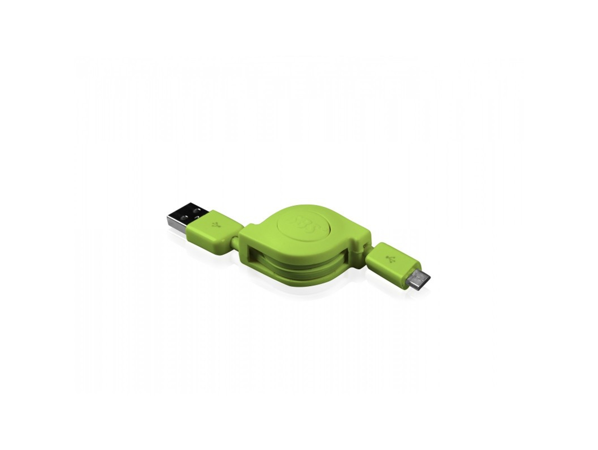 Cable SBS Retráctil (USB - MicroUSB - 0.8 m - Verde)