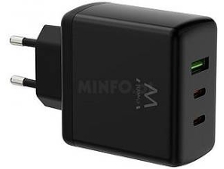 Cargador EWENT Gan 65W (2 USB-C y 1 USB-A)