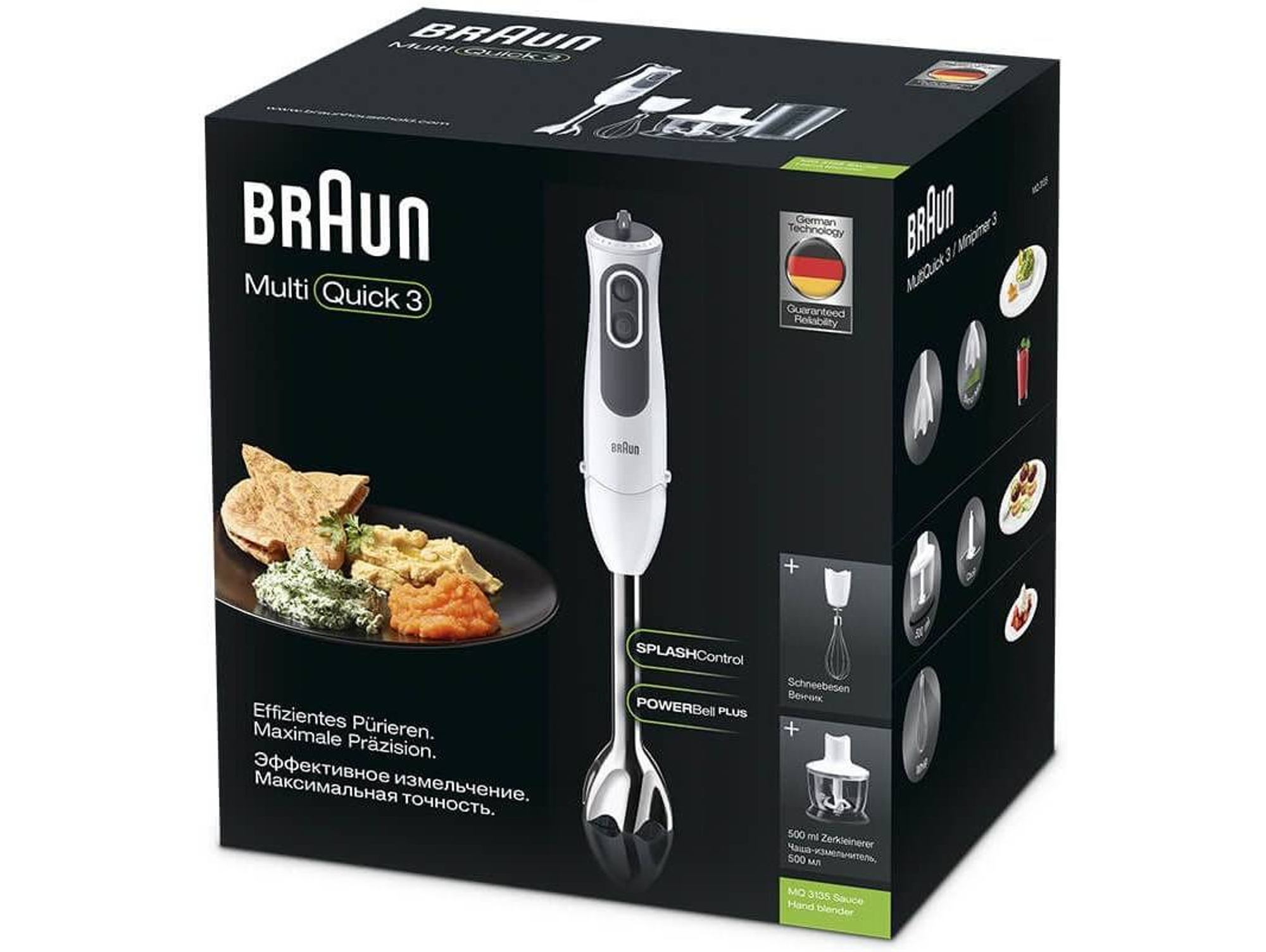 Batidora de mano + Accesorios BRAUN MQ3135WH Sauce (750 W - Blanco)