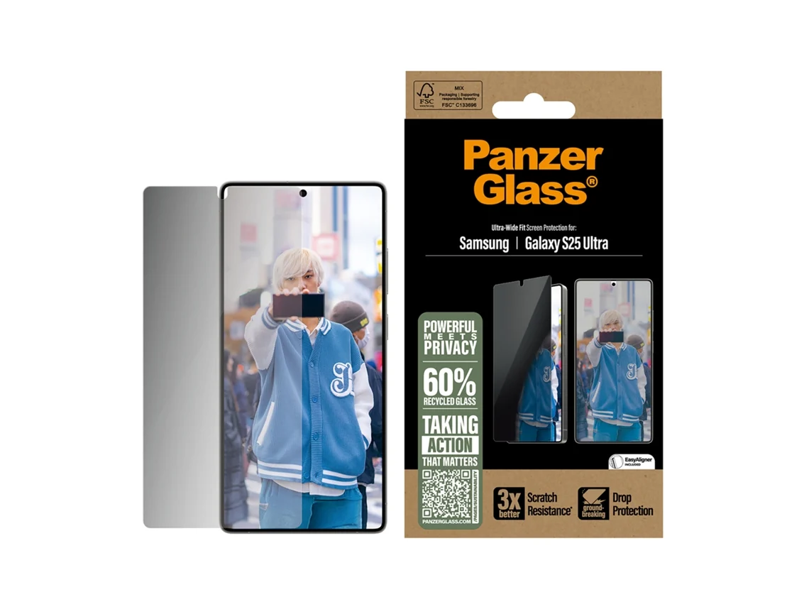 Protector de pantalla de privacidad PANZERGLASS para Samsung Galaxy S25 Ultra (ajuste ultra ancho)
