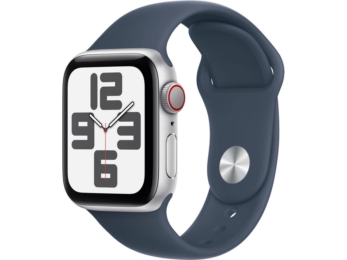 APPLE Watch SE GPS+Cellular 40 mm Plata con Correa Deportiva Azul Tormenta (Talla: M/L)