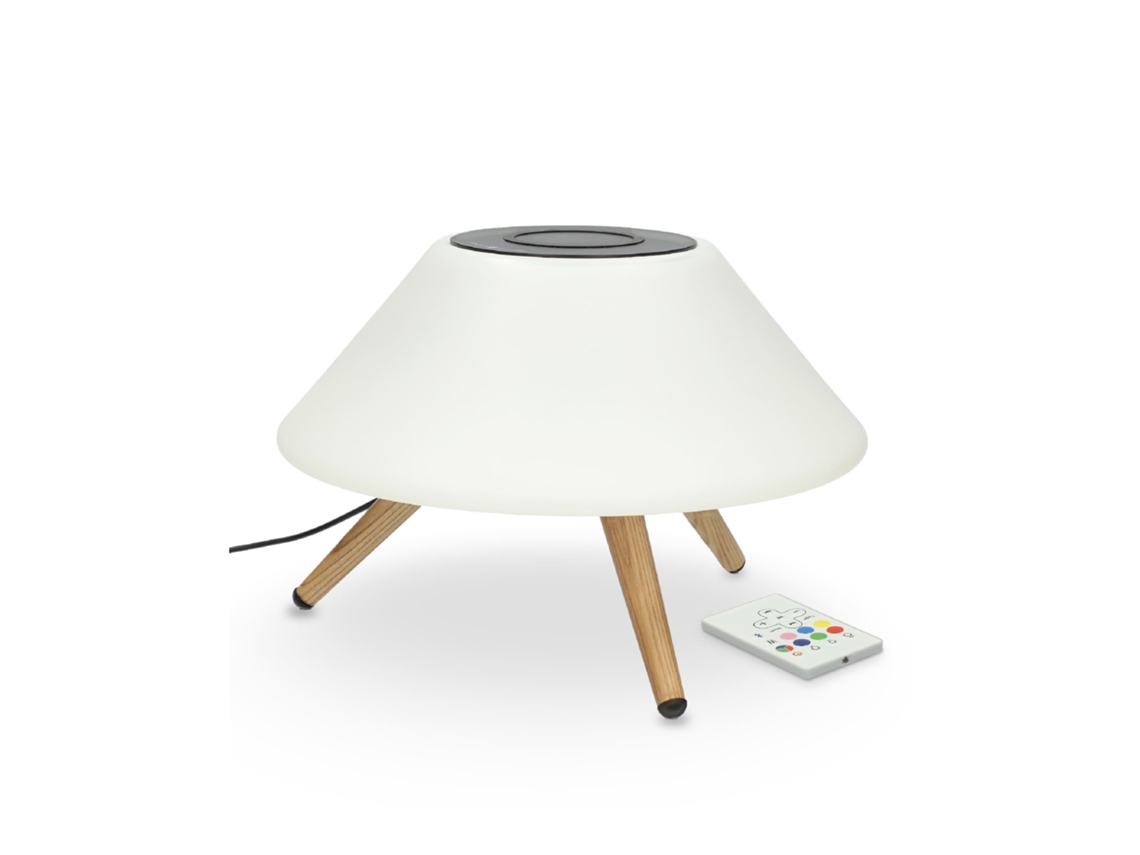 Cargador inalámbrico lámpara KSIX Omni 10W, Tecnología Qi, Altavoz Wireless, 7 colores, Control Remoto