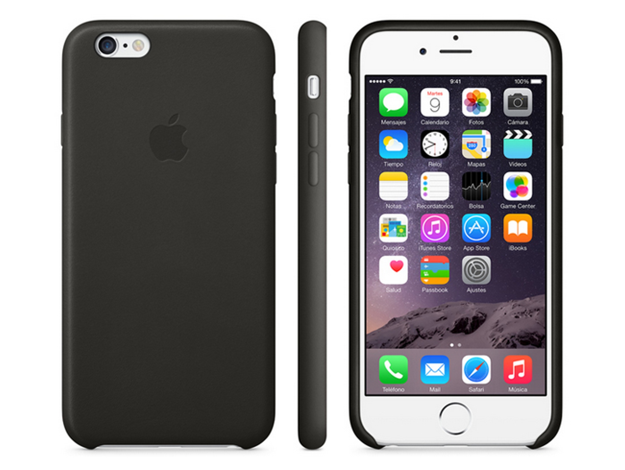 Carcasa APPLE iPhone 6 Plus, 6s Plus Leather Negro