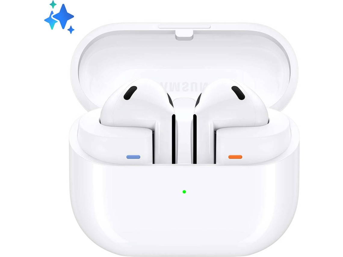 Auriculares Bluetooth True Wireless SAMSUNG Galaxy Buds3 (In Ear - Micrófono - Noise Cancelling - Blanco)