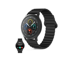 Smartwatch Ksix Core 3, Amoled 1,32", Batería 5 Días, Ip67, Caja Aleación Zinc Negra, Correa Silicona Magnética Negro