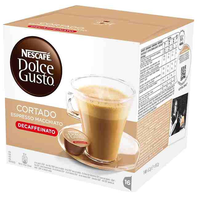 Cápsulas Café DOLCE GUSTO Cortado Espresso Macchiato DesCafeinado