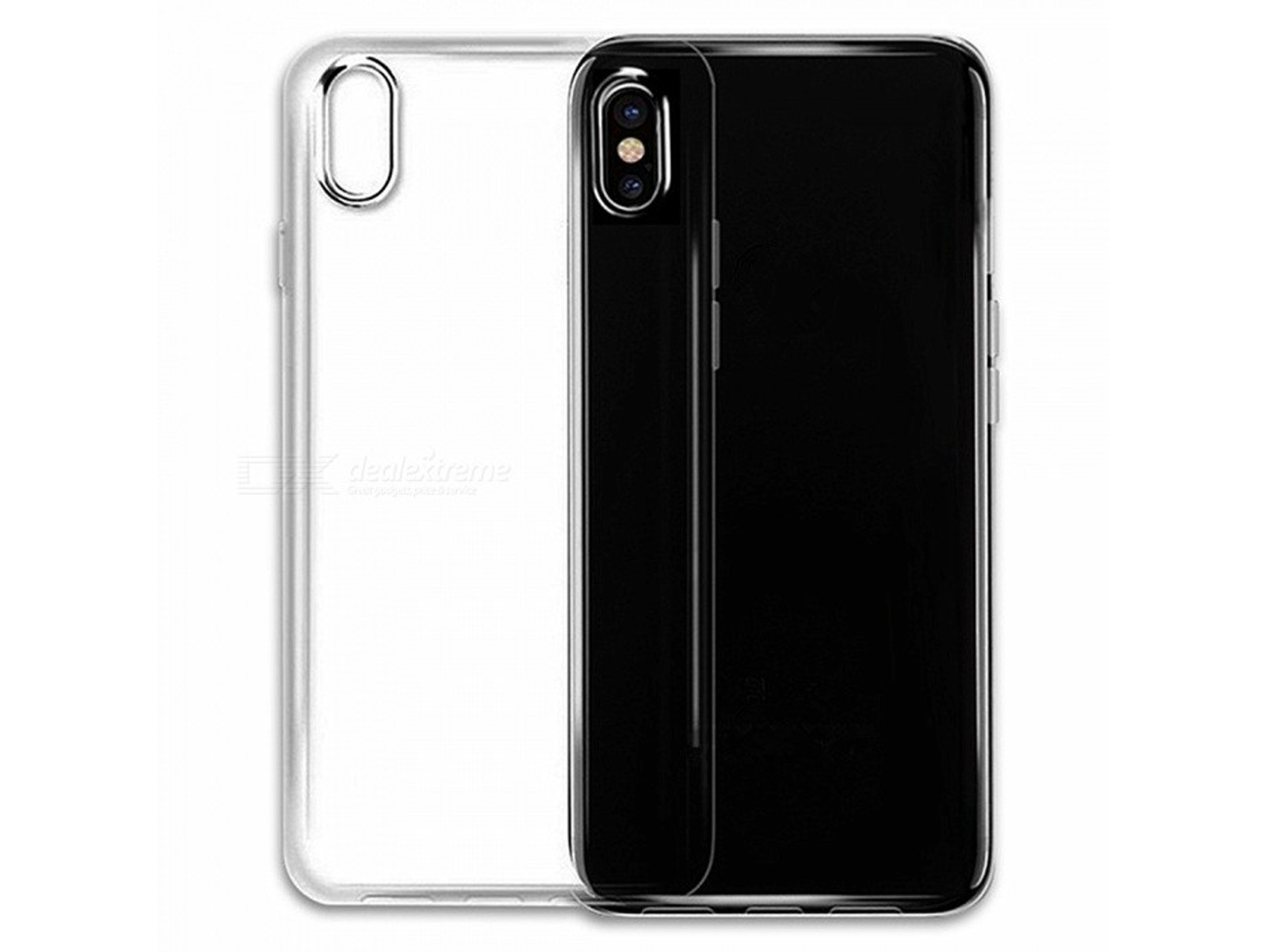 Carcasa y Protector de Pantalla iPhone X, Xs EBOX Silicona Transparente