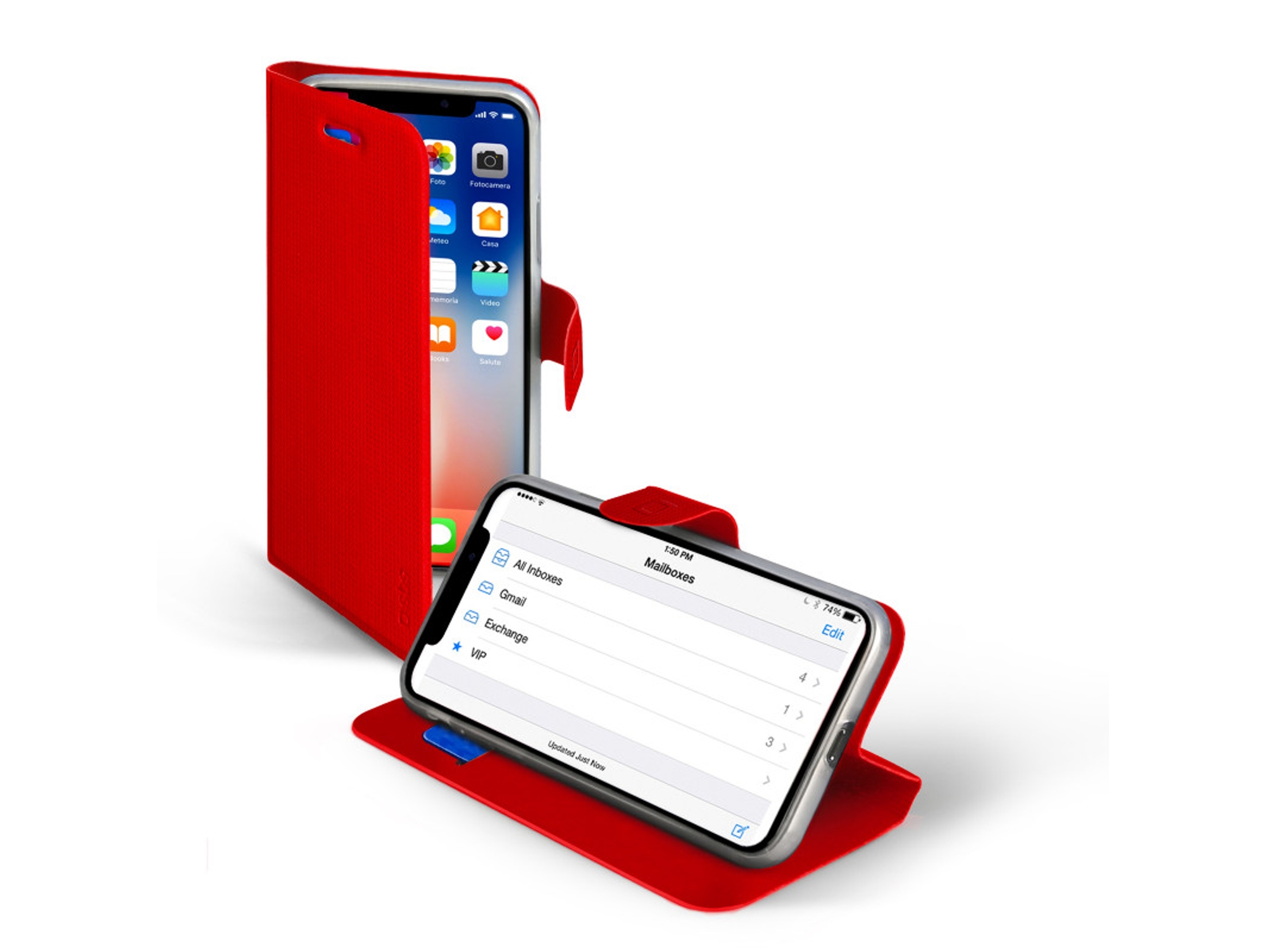 Funda iPhone X, Xs SBS Booksense Rojo