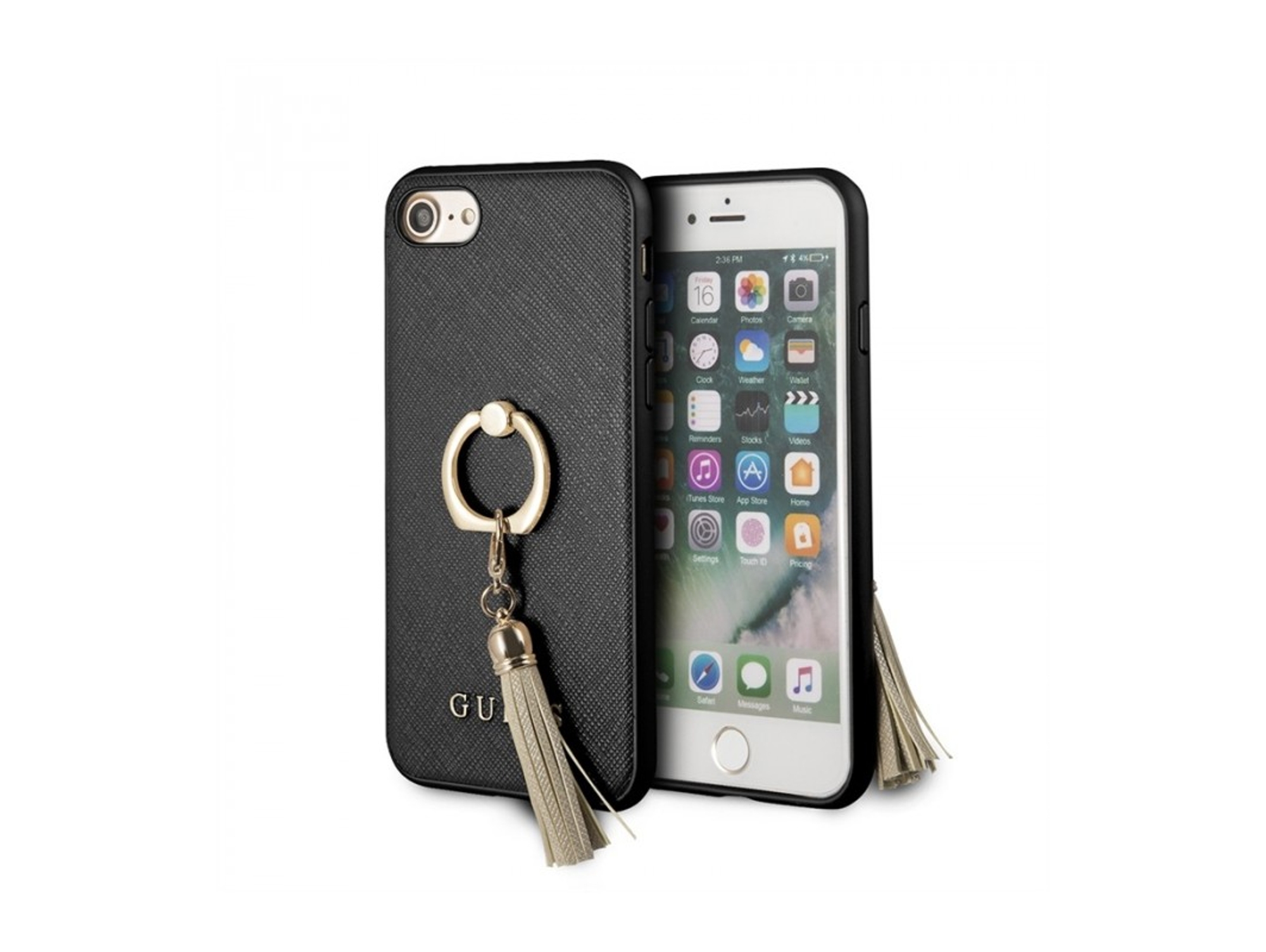 Carcasa iPhone 7, 8 GUESS Saffiano Negro