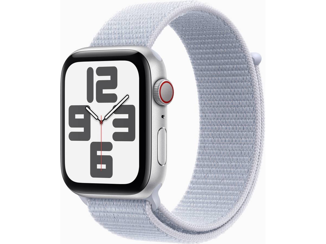 APPLE Watch SE 2024 GPS + Cellular 44mm Aluminio Plata con Loop Deportiva Azul Nube