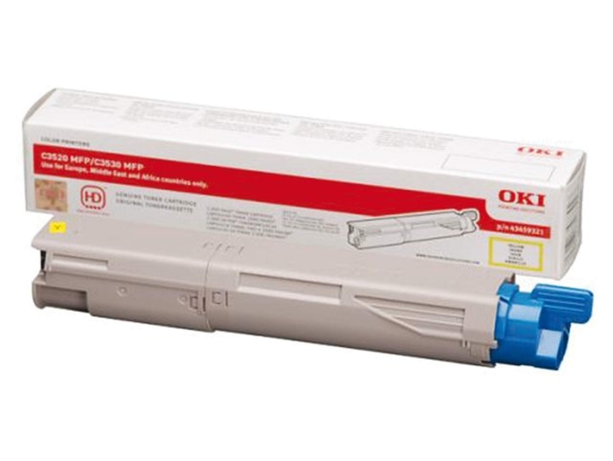 Cartucho de Tóner OKI 43459369 Amarillo  para OKI MC350, MC360, C3520 MFP, 3530 MFP, 3530n MFP